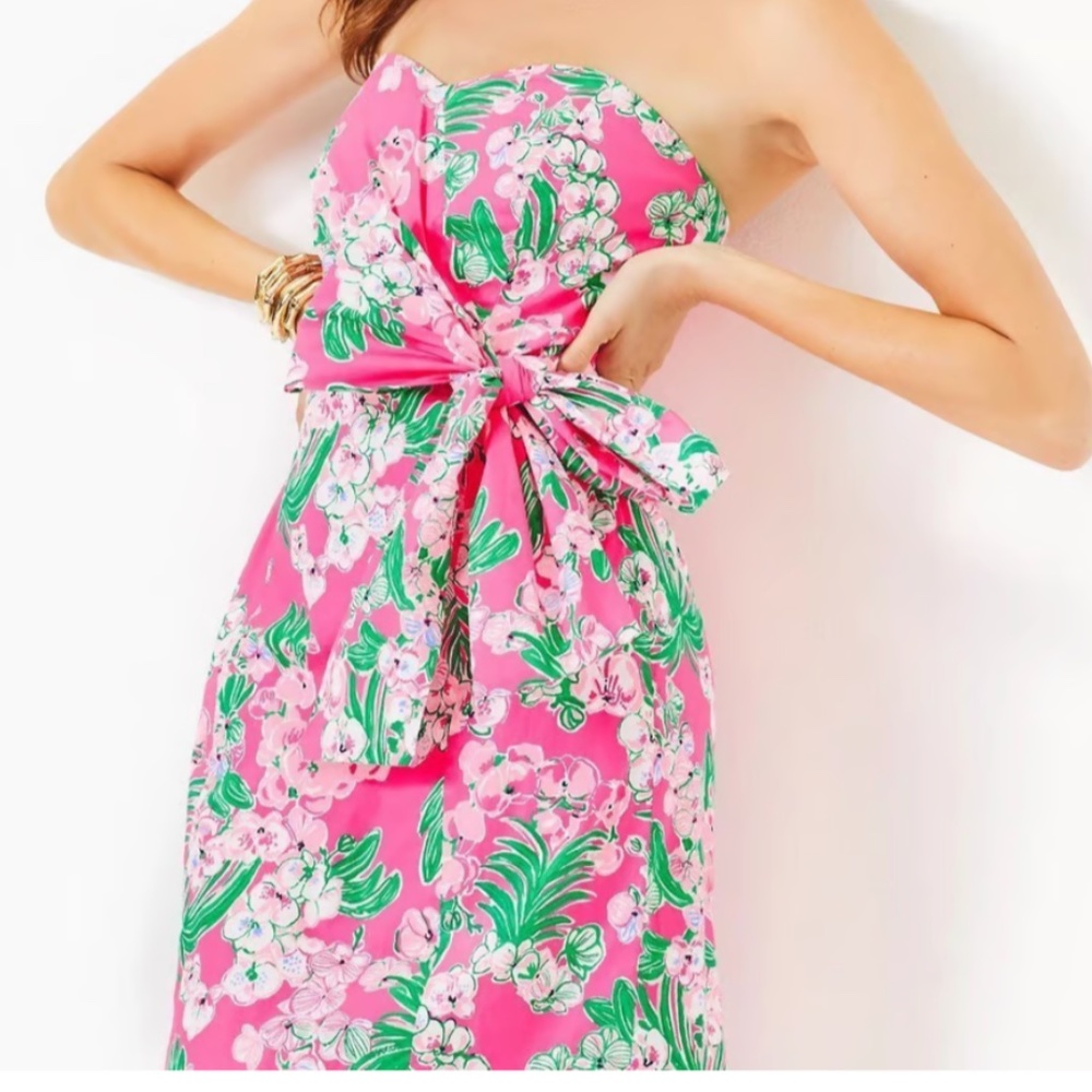 Lilly Pulitzer Stela Strapless Dress - Roxie Pink, Size 4, NWT